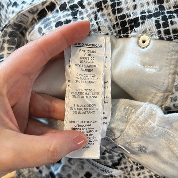 Good American Good Waist Snake Skin Print Tummy Control Flattering Skinny Jeans - Picture 8 of 8